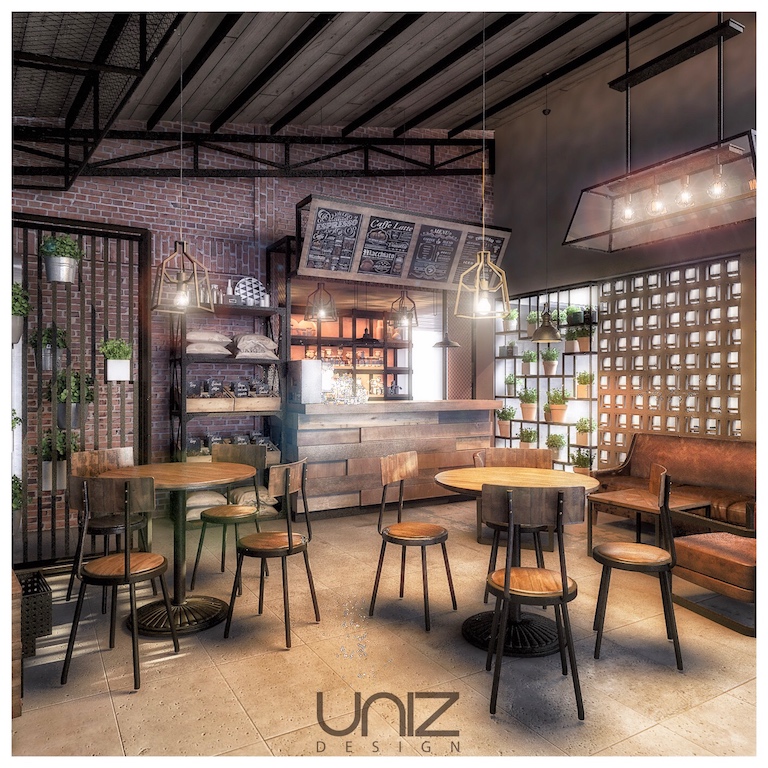 UNIZ Thiết kế kiến trúc nội thất Buôn Ma Thuột. Nội thất cafe, nhà hàng, văn phòng, showroom, khách sạn.