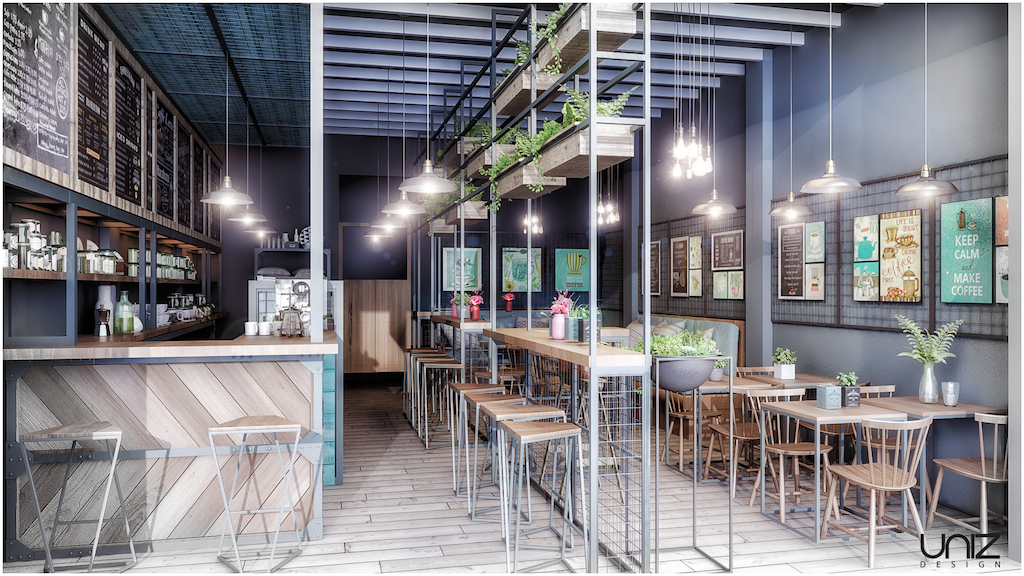 UNIZ Thiết kế kiến trúc nội thất Buôn Ma Thuột. Nội thất cafe, nhà hàng, văn phòng, showroom, khách sạn.