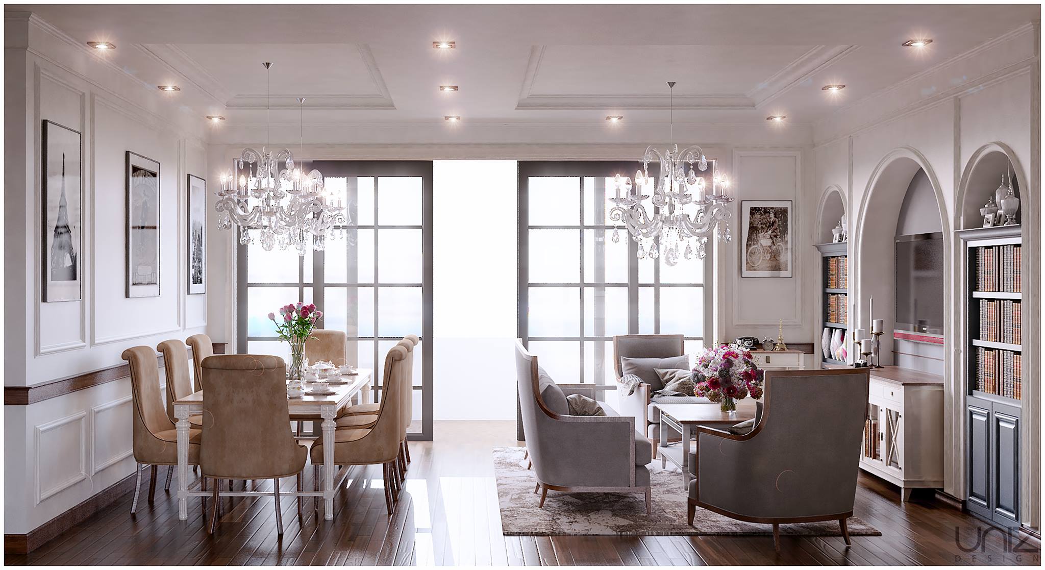 UNIZ Thiết kế kiến trúc nội thất Buôn Ma Thuột. Nội thất phòng khách